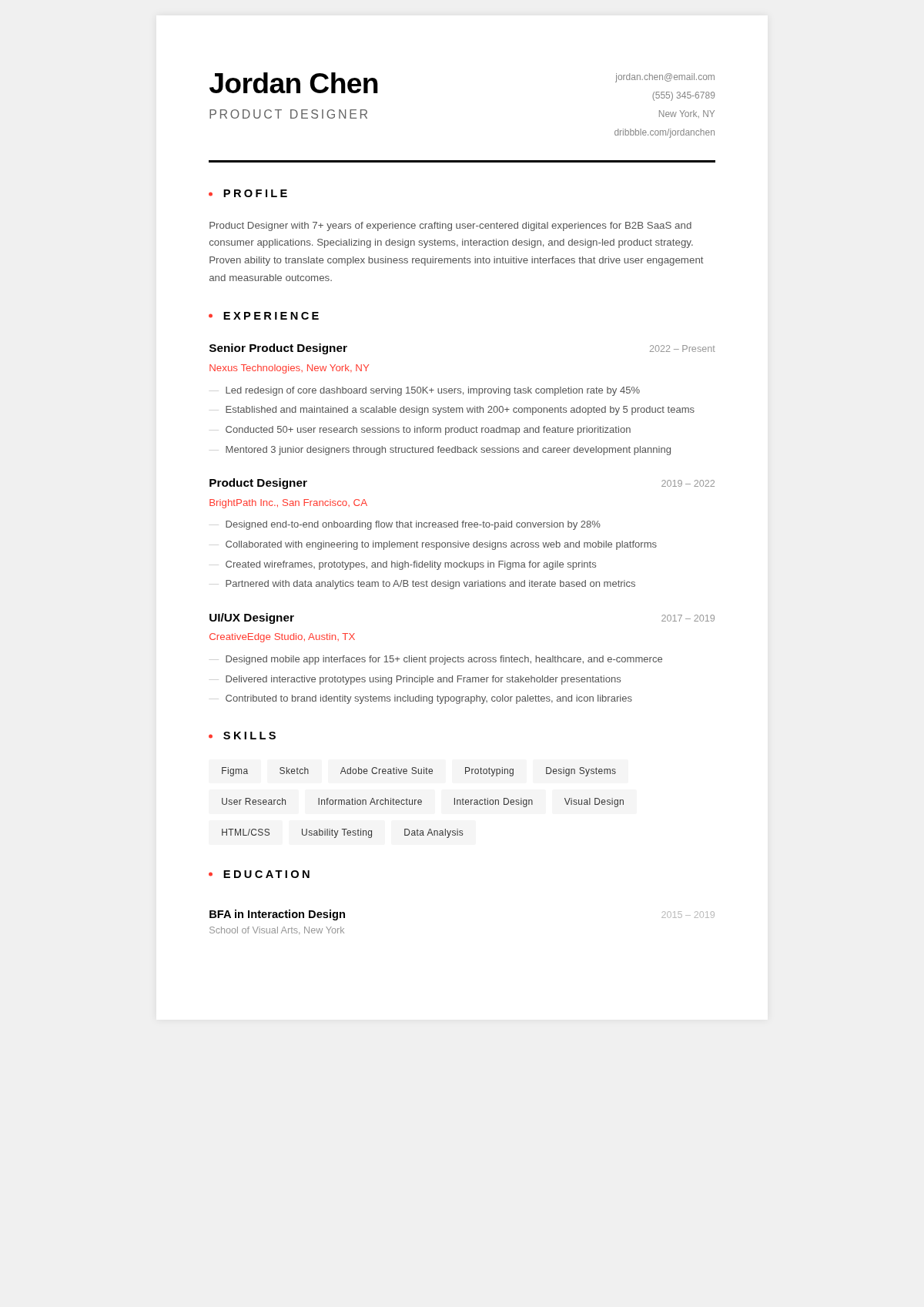 Modern minimalist simple resume